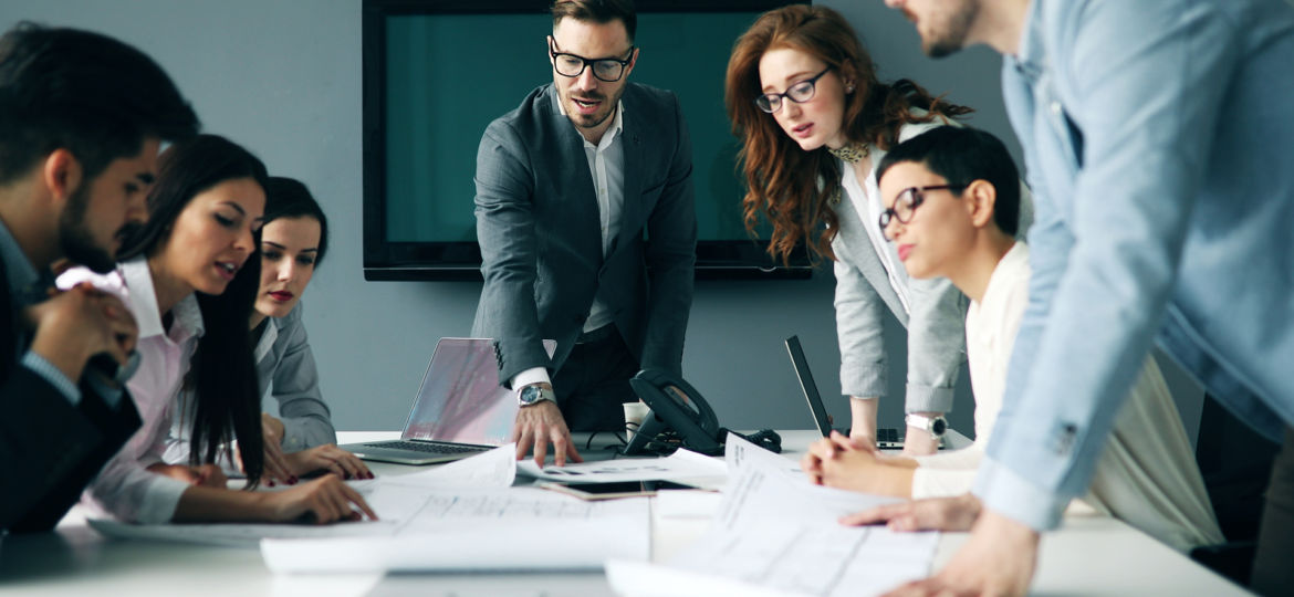 Business people conference in modern meeting room