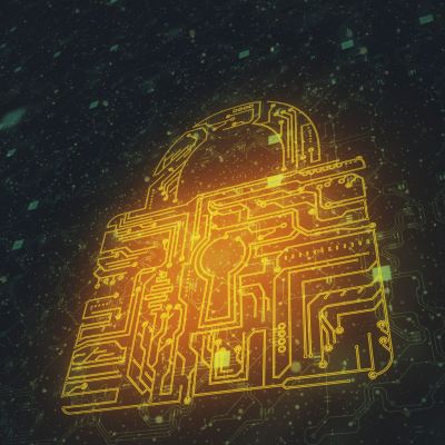 3d rendered illustration of Web Security Lock With Artificial Intelligence